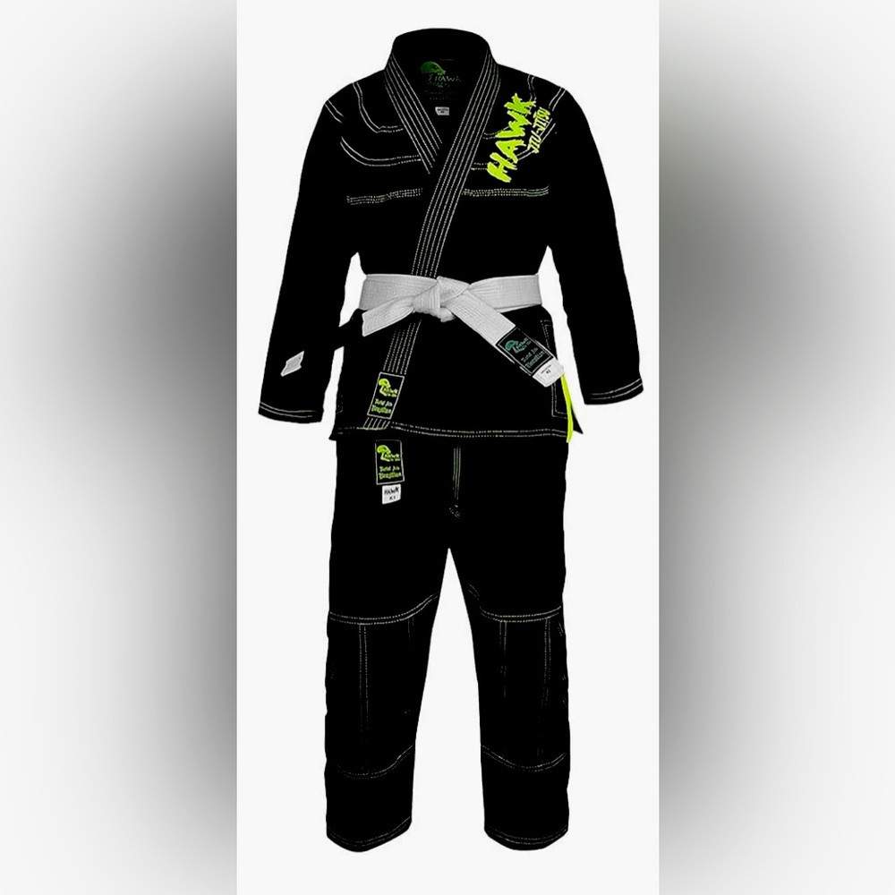 Hawk BJJ Brazilian Jiu Jitsu Gi Kids, Ultra-Light Extra Tough Premium Fabric BJJ
